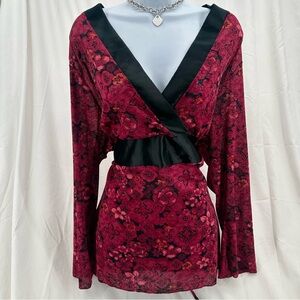 Plus Size Babydoll Tie Back Lane Bryant Floral Top